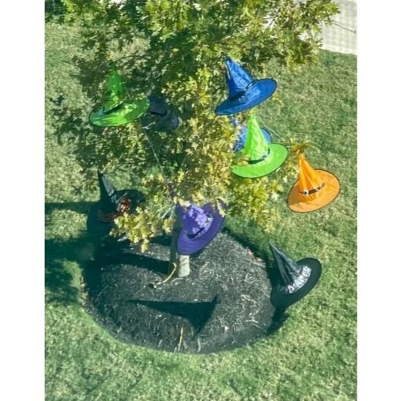 Halloween Decorations Outdoor 8 Pcs 8 Lighting Modes LED Lights Witch Hat - Picture 2 of 2